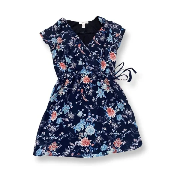 Blue Flower Mini Dress - Picture 2 of 3